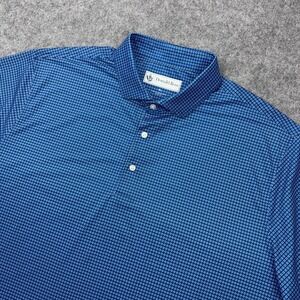 Donald Ross Polo Shirt Mens XL Blue Geometric Performance Golf Stretch Active